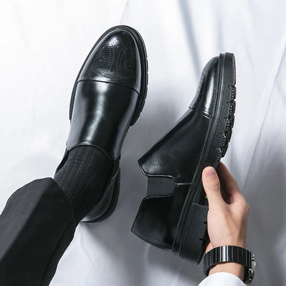 Zapatos de cuero negro auténtico