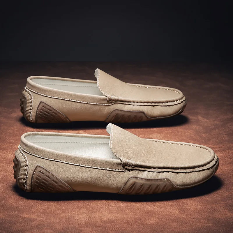 Zapatos de loafer de cuero auténtico