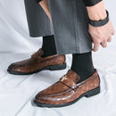 Zapatos de Loafer de Cuero Genuino para Hombre Fashion, Elegantes y Cómodos