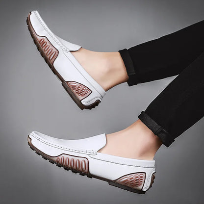 Zapatos de loafer de cuero auténtico
