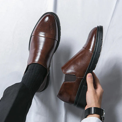 Zapatos de cuero negro auténtico