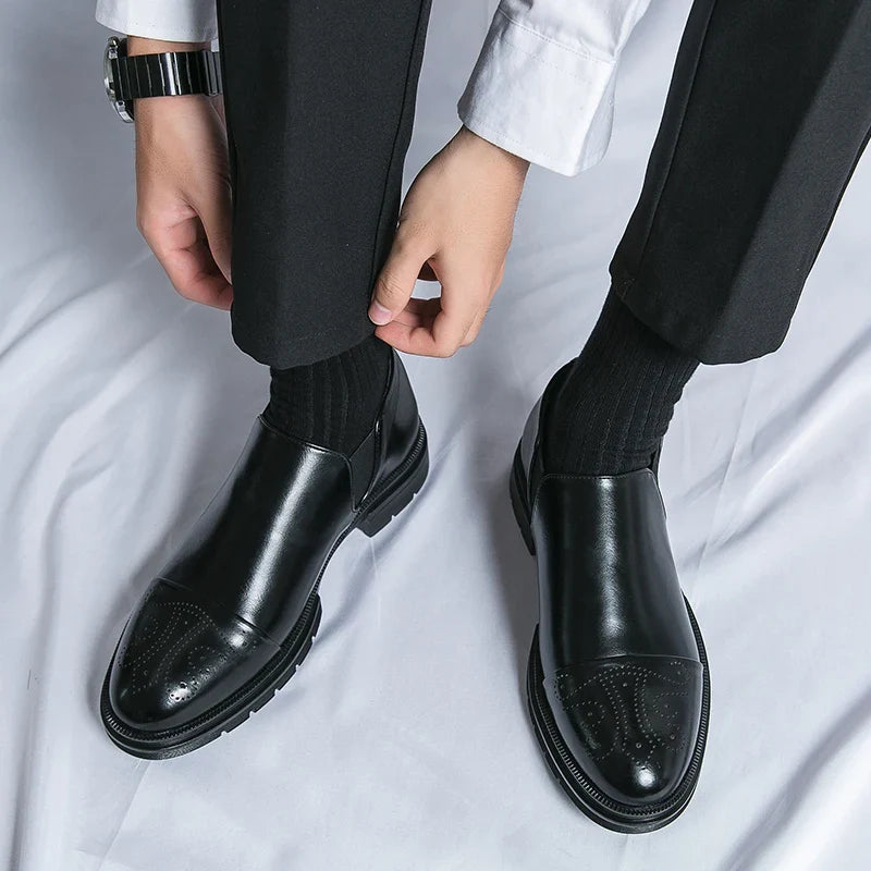 Zapatos de cuero negro auténtico