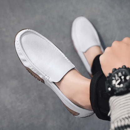 Zapatos de loafer de cuero auténtico