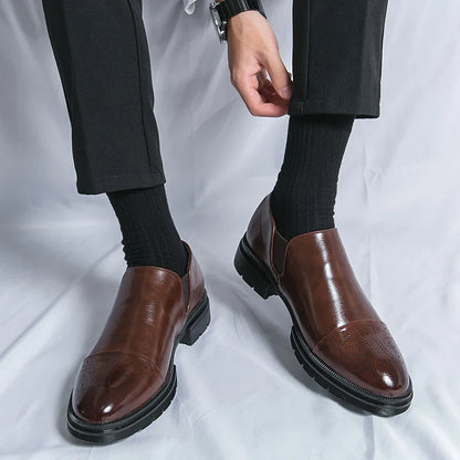 Zapatos de cuero negro auténtico