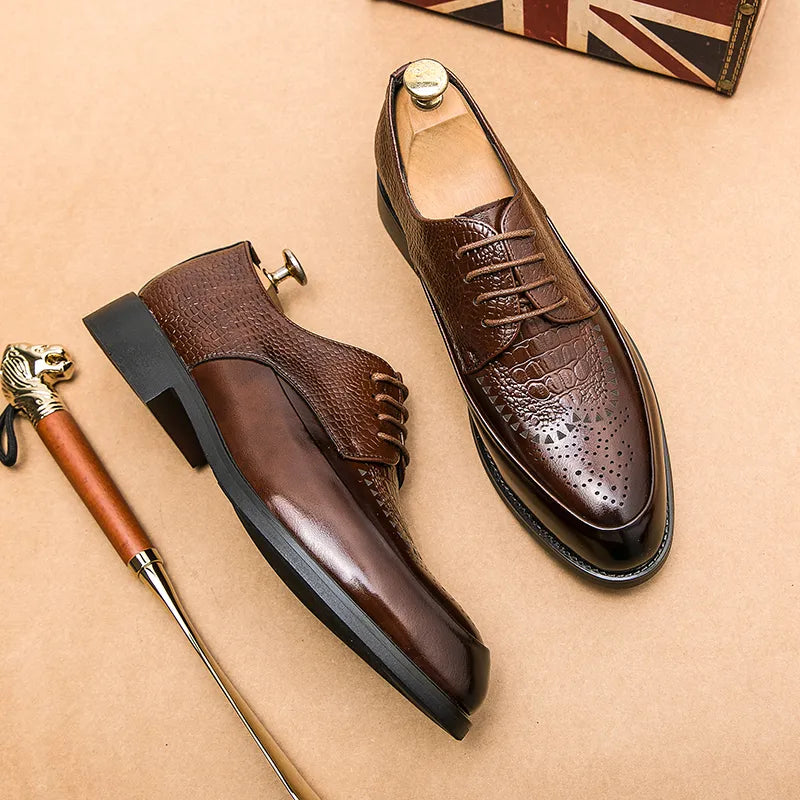 Zapatos de cuero auténtico para hombre