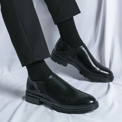 Zapatos de cuero negro auténtico