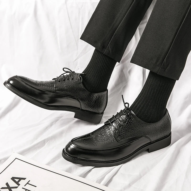 Zapatos de cuero auténtico para hombre
