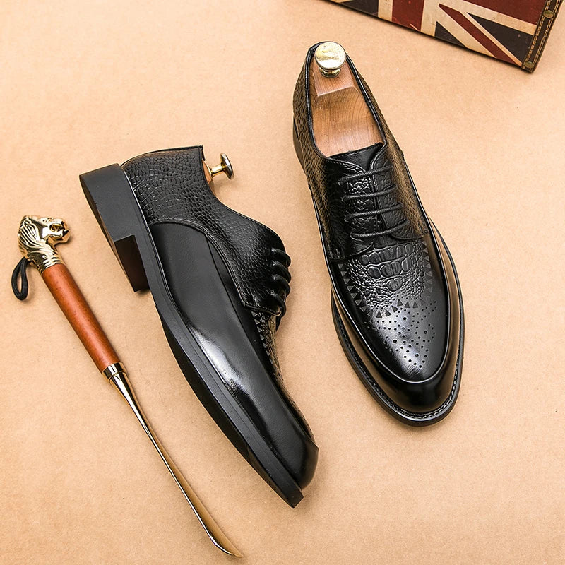 Zapatos de cuero auténtico para hombre
