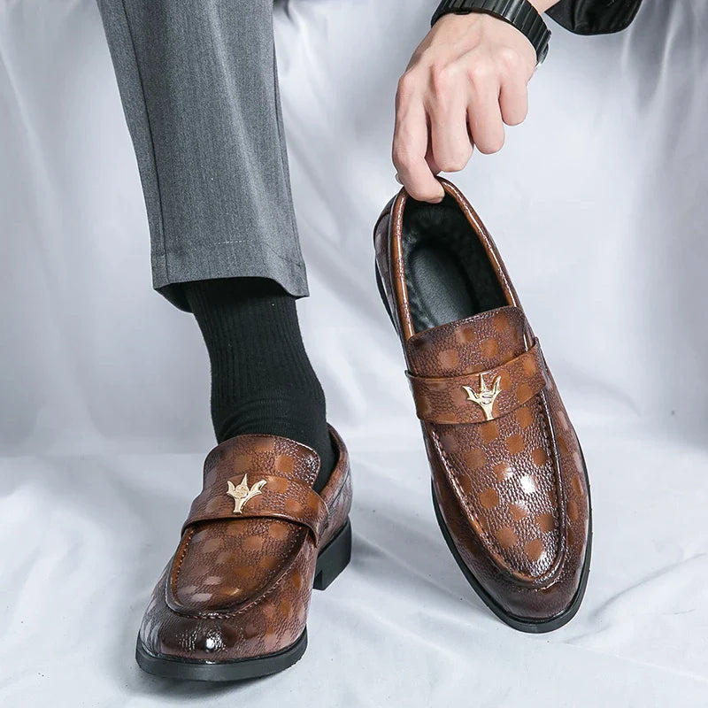 Zapatos de Loafer de Cuero Genuino para Hombre Fashion, Elegantes y Cómodos