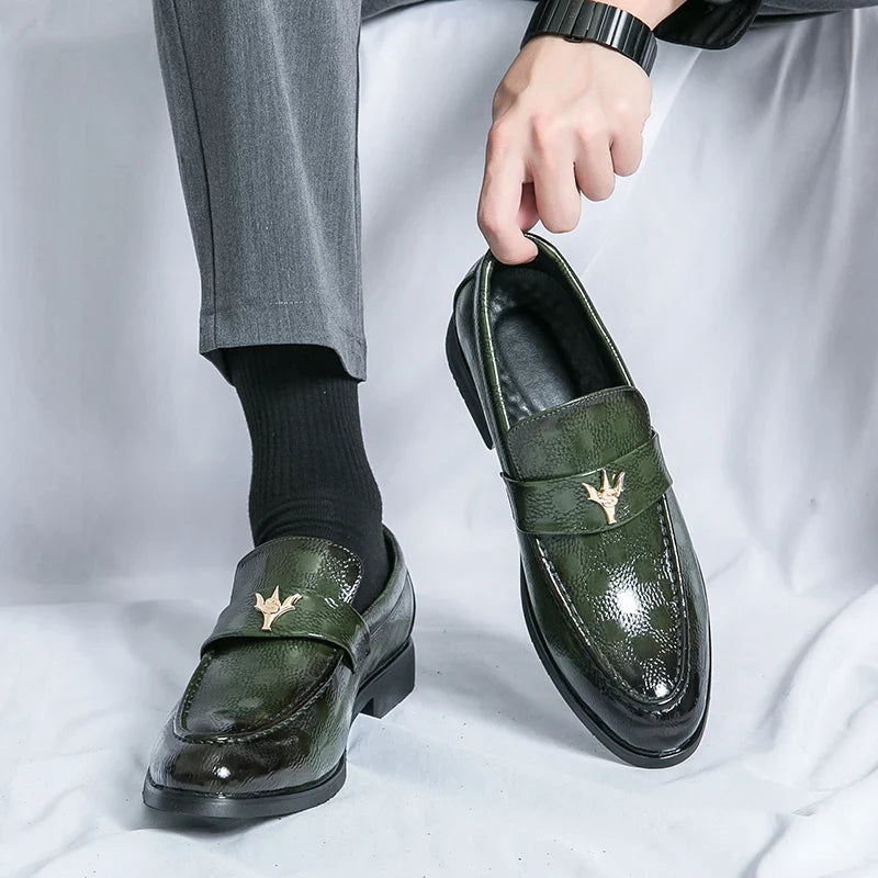 Zapatos de Loafer de Cuero Genuino para Hombre Fashion, Elegantes y Cómodos